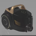 Modern Canister Vacuum Cleaner With Black And Beige Design Round Control Panel And Large Wheels