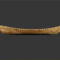 Traditional Wooden Canoe With Intricate Textured Design For River Water Travel
