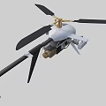 Advanced Helicopter Design With Black Rotors Golden Components And Mounted Gear