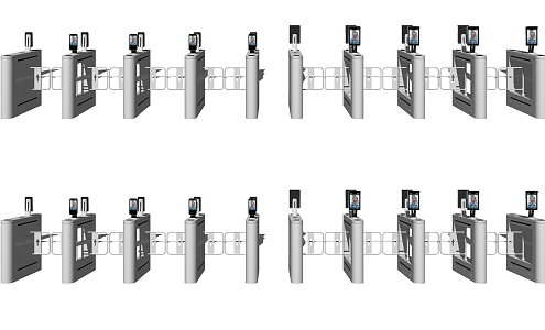 Modern Gate Machine Face Recognition Gate 3d model