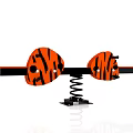 Fun Tiger Head Seesaw Playground Equipment with Spring Base for Kids 3d model
