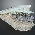 Natural Rock with Layered Structure White Light Brown Dark Gray Natural Texture and Fracture Marks