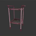 Simple Metal Two Tier Utility Cart With Handles And Mobile Rolling Wheels