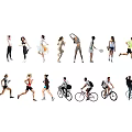 People Engaging in Various Activities Such as Sports Dancing Cycling and Tennis