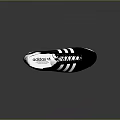 Classic Black Sneakers With White Stripes And White Sole Design