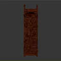 Traditional Red Wooden Furniture With Intricate Carvings Decorative Top And Detailed Patterns