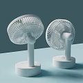 Two White Modern Design Desktop Air Conditioner Fans For Home Tabletop Use