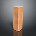 Brown Rectangular Textured Object Placed On Smooth Dark Surface With Reflection 3d model