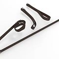 Brown Leather Furniture Handles with Metal Fittings for Cabinets and Drawers