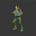 3D Male Character Design With Tactical Vest And Headphones In Action Pose