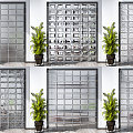 Modern glass brick glass brick partition screen combination 3d model