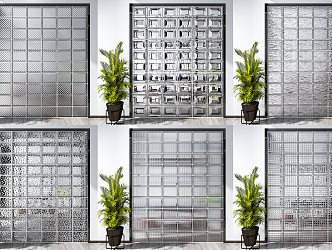 Modern glass brick glass brick partition screen combination 3d model