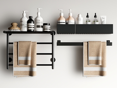 Towel Rack Bathroom Small toiletries Towel 3d model