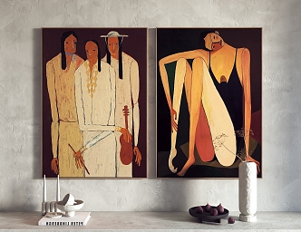 Modern Figure Painting Decorative Painting Hanging Painting 3d model