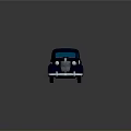 Vintage Dark Blue Car Featuring Streamlined Body White Wheels Front Grille And Reflection