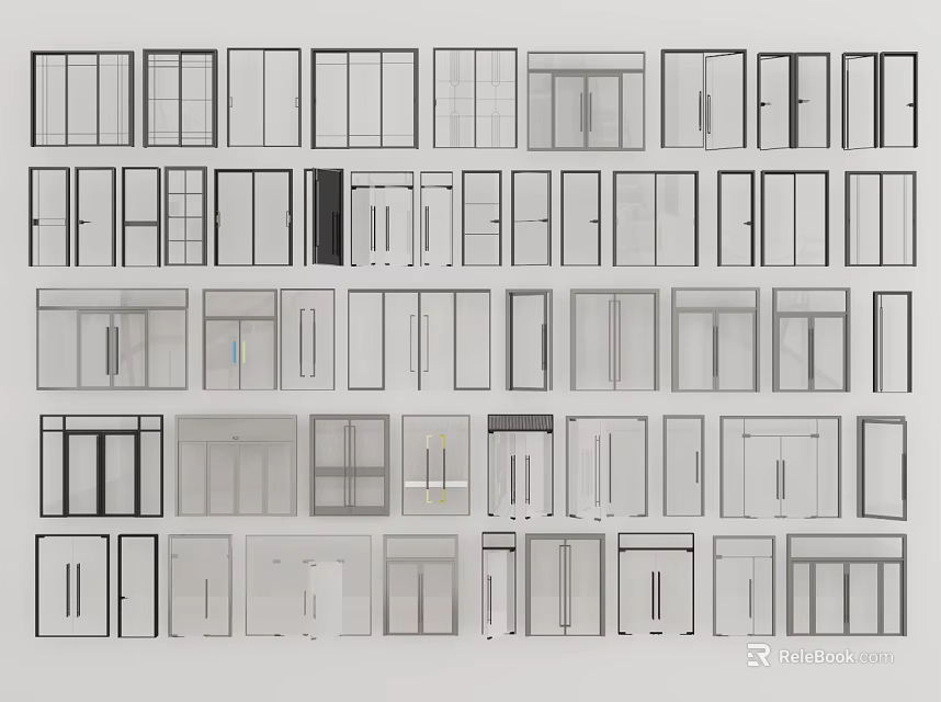 Double Doors Various Designs And Different Styles For Home Interior 3d model 