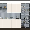 Modern Stylish Wine Cabinet With Glass Doors Wine Bottle Racks And Glassware Storage
