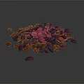 Red Beans Pile Scattered On Gray Background With Natural Texture And Look