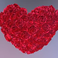 Romantic Red Roses Artistically Arranged Forming a Heart Shape with Vibrant Petals