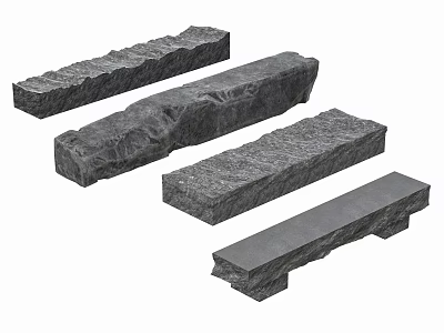 Natural Stone Decorative Strips With Rustic Wood Like Texture For Home Design 3d model