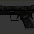 Black Tactical Pistol With Textured Grip And Modern Design Elements