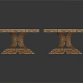 Handcrafted Wooden Tables With Carved Circular Pattern And Intricate Decorative Legs