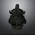 Ancient Chinese Bronze Ritual Vessel With Carved Patterns And Handle Structure 3d model
