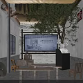Vintage Cinema Interior With Old Fashioned Projector And Wooden Tables Chairs