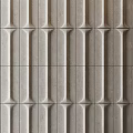 Modern Textured Wall Surface With Gray Geometric Tile Patterns And Vertical Design Elements 3d model