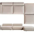 Modern Light Colored Sectional Sofa With Modular Design And Soft Plush Cushions 3d model