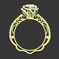 Elegant Diamond Ring With Large Center Stone And Intricate Band Design Details