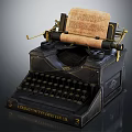 Vintage Office Appliance Antique Typewriter Featuring Paper Scroll And London Brand Design