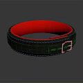 Fashionable Black Wristband With Red Inner Lining Red Stitching And Metal Buckle