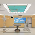 Modern Operating Room Interior With Surgical Table Medical Lights Monitor And Equipment