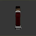 Stylish Red Leather Strap Wristwatch With Square Dial And Digital Screen