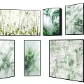 Modern Decorative Lamps Featuring Green Leaf And Bamboo Plant Patterns For Home Decor