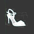 Light Gray High Heel Sandals With Ankle Strap Open Toe Elegant Design 3d model