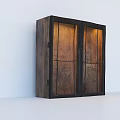 Rustic Wooden Entryway Cabinet Sideboard With Double Doors Natural Grain And Metal Frame