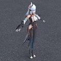 Fantasy Female Character With White Hair Animal Ears And Feather Decorated Costume