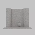 White Spherical Component With Smooth Surface Against Gray Textured Wall Design 3d model
