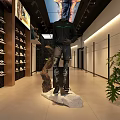Bright Modern Sports Clothing Store Interior With Neat Sneakers Display And Stylish Mannequin Decoration