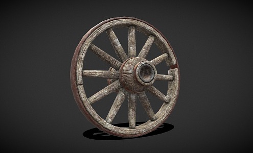 Retro Medieval Wheels 3d model