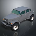 Gray Vintage Style Off Road Vehicle With Large Tires And Retro Design