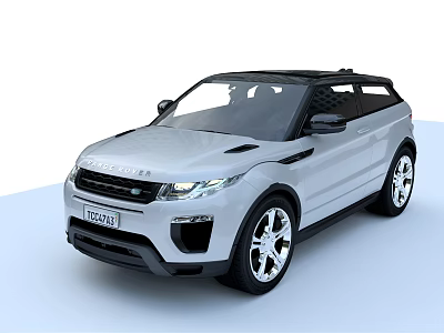 Silver Range Rover Evoque SUV With Modern Design Black Roof And Alloy Wheels 3d model