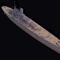 Gray Warship With Detailed Deck Turret Mast And Hull Structure Side View