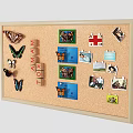 Corkboard Wall Decor with Butterfly Decorations Photos and Letter Blocks