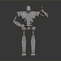 3D Rendered Metallic Robot With Articulated Joints Mechanical Arms And Legs