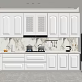 Modern Kitchen Interior With White Cabinets Marble Countertops And Stainless Steel Appliances