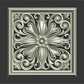 White Square Decorative Panel With Intricate Floral Pattern For Home Living Supplies