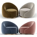 Accent Chair Velvet Upholstered Curved Back Rounded Armrest With Metal Base And Multiple Color Options